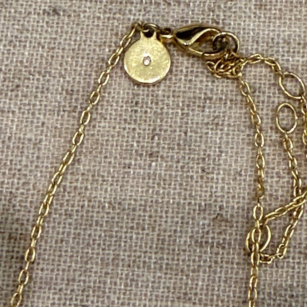 Stella & Dot Gold Pendant Necklace Pave Crystal Drop Adjustable Chain - Picture 3 of 4